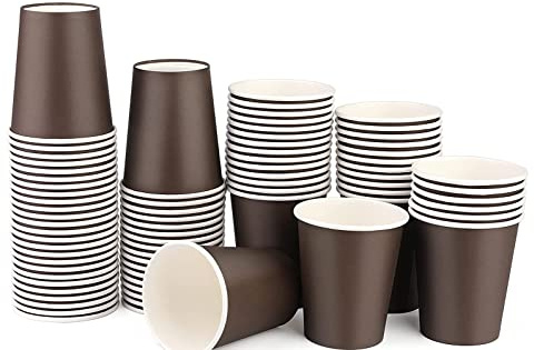 Packadi Gobelet À Café En Carton 80mm 240ml Noir- 100 Pièces/Gobelets jetables pour boissons froids ou chauds