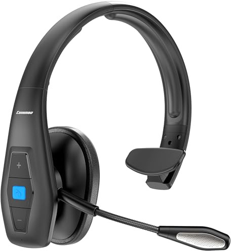 Conambo Bluetooth Headset V5.1, Trucker Bluetooth Headset with CVC8.0 Dual Mic Noise Canceling & Mute Button & 60 Hrs Workingtime Wireless On-Ear Headphones for Trucker Home Office Work Cell Phones