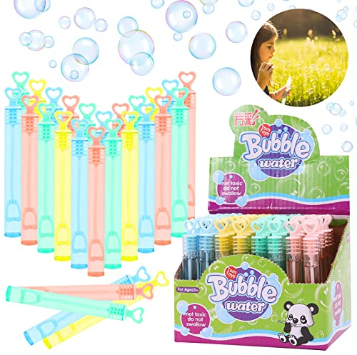 48 Stück Seifenblasen Kinder, Seifenblasen Spielzeug, Mini Seifenblasen Set, Hochzeit Spielzeug Bubble Geschenke für Kindergeburtstag Hochzeit Party Valentinstag Gastgeschenk (C)