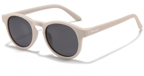 Maesy Occhiali da Sole Bambini 3-6 Anni - Lenti Polarizzate UV400 Categoria Filtro 3 - Montatura Flessibile - Design Moderno, Sicuri e Confortevoli - Faela, Beige Ecru