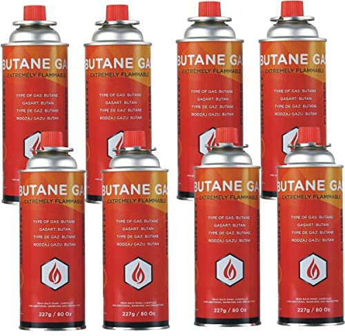 Almineez 8 x Universal Butane Gas Can Bottle Canister BBQ Portable Stove Cookers Cooker Grill Weed Burner Blow Torch