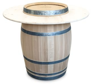 Fass-Schmiede Weinfass Stehtisch Deluxe (300 Liter breiter Ring, natur)