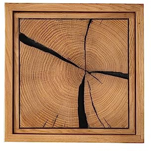 möbelando Wandregal >KM-0660< in braun aus Wildeiche massiv geölt - 34x34x19,5cm (BxHxT)