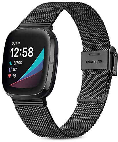 Issinlky Metallband kompatibelt med Fitbit Versa 3/Fitbit Versa 4, metallbyte i rostfritt stål för Fitbit Sense 2/Fitbit Sense Smartwatch