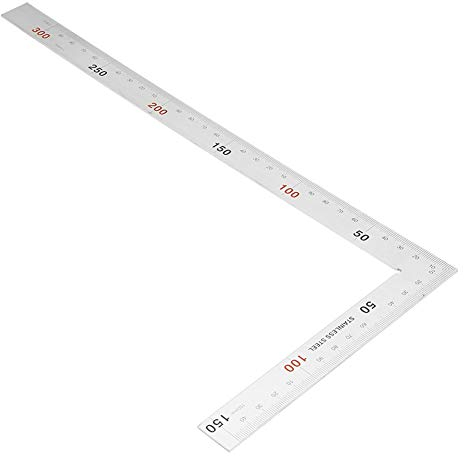 Escuadra de Carpintero con Tope, Escuadra de Prueba de 90 Grados, Escuadra de Carpintero, Escuadra de Acero Inoxidable, Regla de Tope, Escuadra Combinada de Dos Tamaños de Escala