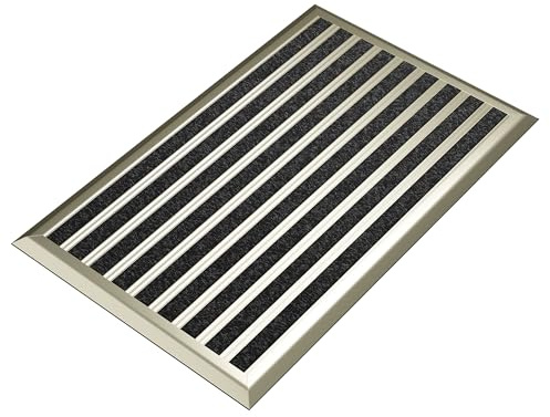 WEST&EAST Felpudo para Entrada de casa Exterior 50x80 cm, Felpudo Exterior con Borde de Aluminio Dorado, Alfombra atrapa-Suciedad para la Entrada de casa, Alfombra Puerta Entrada, tapete para Entrada