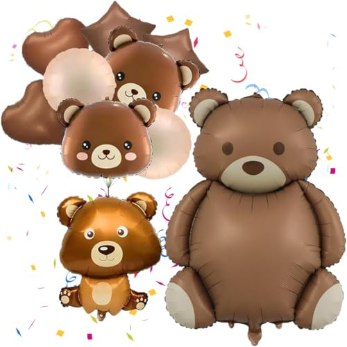 9 Pezzi Pallone Del Orsetto Del di Alluminio, Palloncino Foil Orsetto, Palloncini Animali per Animali per Tema Safari Della Giungla Compleanno per Decorazioni