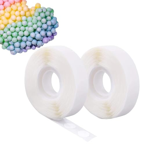 vaolmlop 1000 PCS Balloon Glue Dots, Removable Balloon Sticky Spots,Extra Strong Glue Dots Double Sided for Birthday Party Wedding Christmas Decorations and DIY Scrapbooking Craft(2 Rolls)