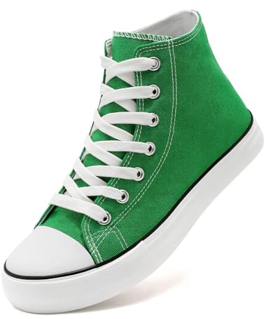 Women High Top Lace Up Casual Canvas Sneakers, Comfortable Lightweight Classic Fashion Tennis Shoes, Zapatillas Casual De Lona De Moda para Hombre Y Mujer Green