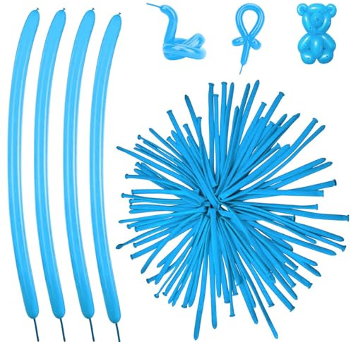 17 Stück Magic Balloons 260q Twisting Animal Balloons Plain Light Blue Balloon for Art Craft Kids Birthday Party Bag Filler Wedding Clown Decoration
