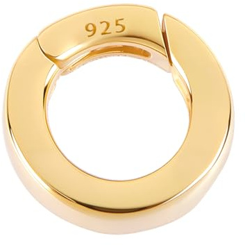 SUNNYCLUE 1 caja de 925 cierres de Plata de Ley con Resorte de 10mm para Joyería, Anillos de Resorte Redondos Dorados, Acortadores, Hebillas A Presión, Extensores de Clip para Collares, Pulseras Y Con
