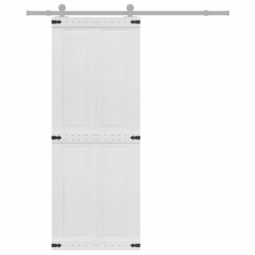 vidaXL Porta Corona 80 x 210 cm Legno ingegneristico, porta scorrevole elegante, divisore compatto, bianco resistente, camera da letto moderna, garage funzionale, design semplice