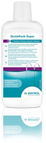 BAYROL Quickflock Super 1 L - Flockungsmittel Pool Sandfilter, flüssig - Sehr schneller Klarmach-Effekt für besonders trübes Poolwasser - Wasserreiniger Pool - Klarmacher Pool Reinigungsmittel
