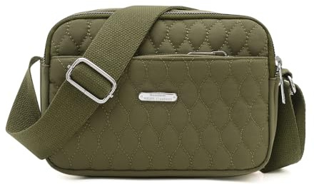 YANAIER Damen Umhängetasche Kleine Leichte Handy Schultertasche Armeegrün-2 | mit Vielen Fächern, Kleine Tasche Stepptasche Frauen GeldböRse Brieftasche Mode Damentaschen