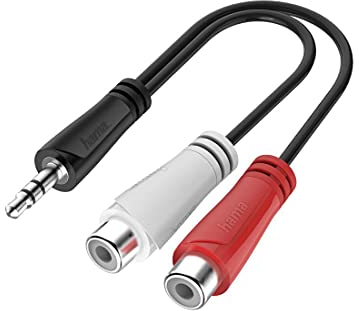 Hama Audio Adapter 3,5 mm Klinke auf 2x RCA/Cinch Buchse, HiFi Stereo Klinke Adapter zum Verbinden von Laptop, Handy, Tablet und Lautsprecher, Verstärker, Stereoanlage mit Cinch