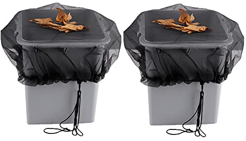 Rylod 2 Stück Netzabdeckung für Regentonnen, 100 cm Wasserauffangbehälter, Netzabdeckung mit Kordelzug, um Mücken und Schmutz aus dem Regentass fernzuhalten.