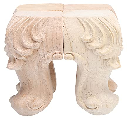 Cabilock 4stücke Holz Schrank Beine Möbel Füße Tischbeine Aus Massivholz Mit Schnitzereien Für Sofas Couchen Und Andere Möbelstücke