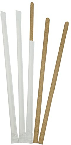 Jofisa 800 Pajitas de Papel Biodegradables y Compostables 20 cm – Envueltas Individualmente para Higiene Máxima – Desechables Eco-Friendly para Bebidas Frías y Calientes – Ecológicas, Resistentes