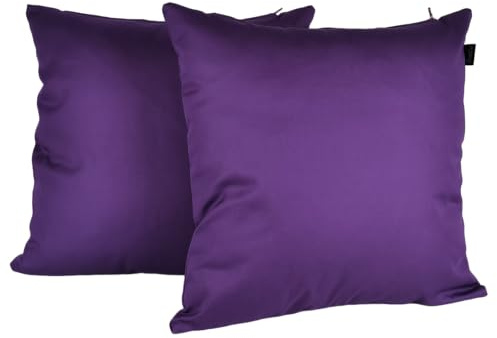 DiseLio | Fundas Cojines 45x45 Color Liso Violeta UVA - Juego 2 Fundas Cojín Sofá y Cama Almohadones Decorativos Tejido Fuerte Resistente Algodón y Poliéster Cremallera Oculta (45x45 Violeta)
