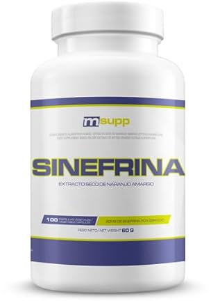MM Supplements - P Sinefrina - 100 Cápsulas - Bote 3 Meses - 20 mg Sinefrina - Perder Peso - Quemador de Grasa - Fácil Asimilar - Vegetariano - Sin Estimulantes