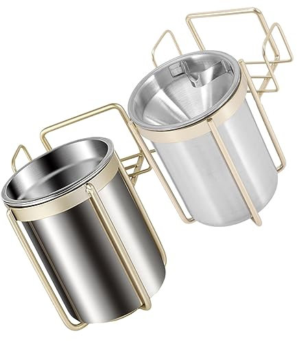 TOVINANNA 2stücke Edelstahl Wandaschenbecher Ohne Bohren Abnehmbarer Halter Platzsparend Rostfrei Für Badezimmer Büro Restaurant Hotel Barrierefreier Aschenbehälter