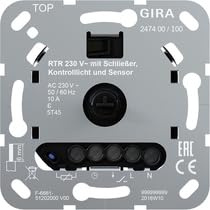 GIRA 247400 Einsatz Raumtemperaturregler 230 V~/10 A mit Schließer, Kontrolllicht und Sensor für elektrische Fußbodenheizung