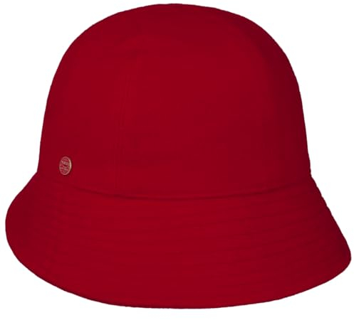 Mayser Gerda Pascal Asym Brim Wollhut Damenhut Glockenhut Winterhut Damen - Made in The EU mit Futter, Futter Winter Herbst-Winter - One Size rot