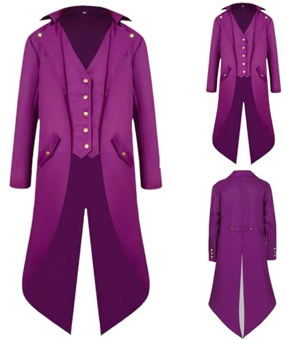 NFAOEGJ Costume médiéval steampunk victorien pour homme - Veste médiévale gothique vintage pour homme - Costume d'Halloween