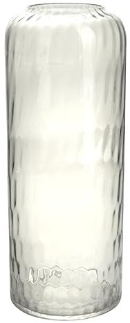 SANDRA RICH Jarrón de cristal de 30 cm, transparente, jarrón de suelo, grande, decoración