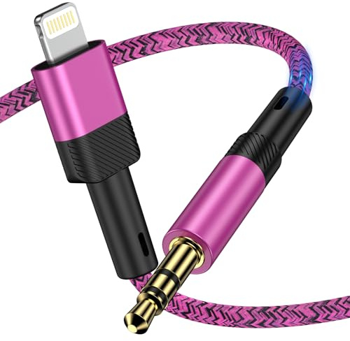 kigpozi Aux kabel für iPhone,1M 3.5mm Aux Auf Lightning Audio Klinkenkabel | Audio Kopfhörer kabel 3.5mm Klinke,für Audio/Auto/Kopfhörer/Lautsprecher,für iPhone14 13 12 11 Pro Max 10 8 plus X XS XR SE