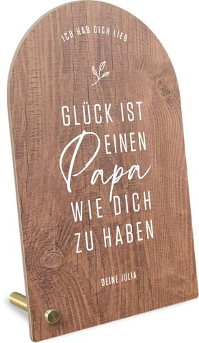 Elbeffekt - Holzherz Bild - Papa Geschenk, Papa Geburtstagsgeschenk, Wohnzimmer Wanddeko
