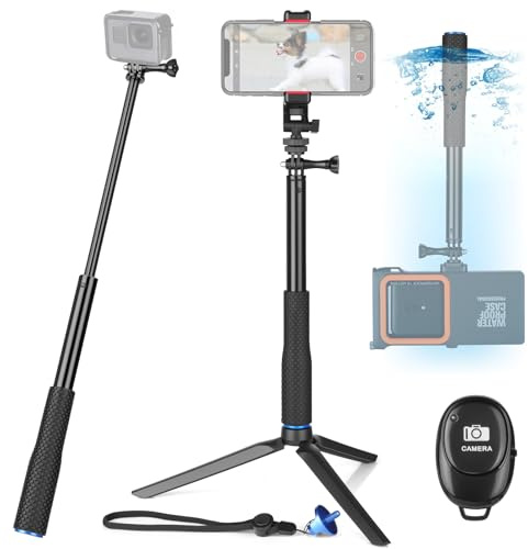 ShellBox Étanche Selfie Stick Costume IPX8 Étanche Selfie Stick Natation Baignade Plongée Surf Nautisme pour iPhone 16 15 14 13 Pro Max Samsung S24 S23 S22 Ultra
