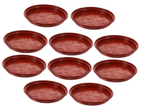 Sosoport 10pcs round Plant Pot Saucers Plastic Flower Pot Trays Sturdy Drip Trays Prevent Water and Soil Indoor Gardening Accessories