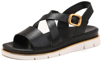 FhiHUEpr Women's Sport Flat Sandals, Super Soft Comfortable Sole Flat Sandals, Outdoor Slippers Sandals for Traveling, Walking,Black,37