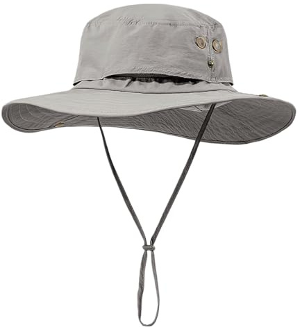 AYPOW Stor storlek XL XXL fiskarhatt för män, bred brätte lätt andningsbar UV sommar solhattar, UPF50 vattentät snabbtorkande vikbar buckethatt boonie safarihatt