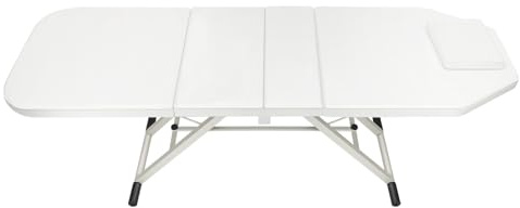 ATIVLB Massageliege 3 Zonen, Massagetisch, Massageliege Klappbar, HöHenverstellbare Aluminium Massageliege, Massagebett Tragbar Inkl. ZubehöR, Alu-KopfstüTze, Armlehne Und Tragetasche - Weiß