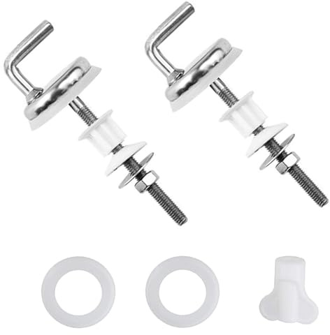 2PCS Toilet Seat Fittings Replacement Kit – Universal Toilet Seat Hinges with Screws – Durable Bathroom Repair Parts for Standard Toilet Seats, Easy Installation