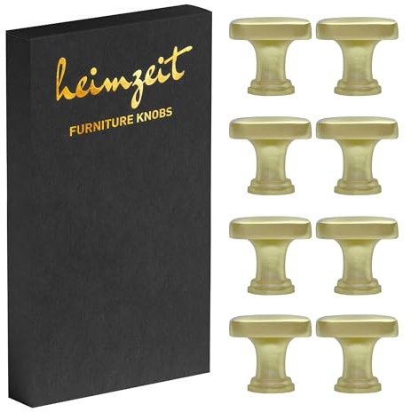 heimzeit Möbelknoppar Cube 8 Stycken av Högkvalitativ Zinklegering Guld