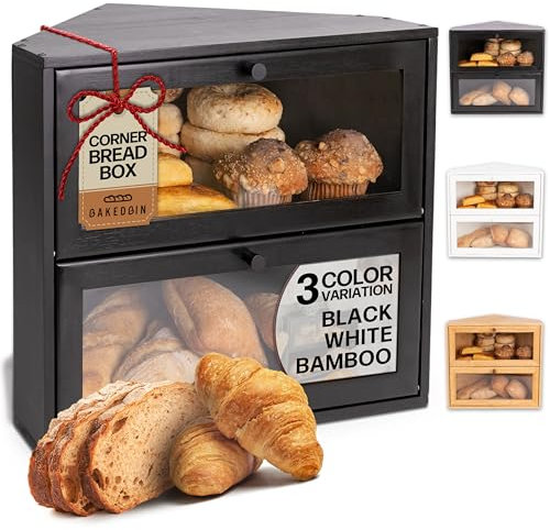 Contenitore per il pane – design ermetico, extra large, doppio strato da cucina per pane fatto in casa, organizer vintage sotto armadio