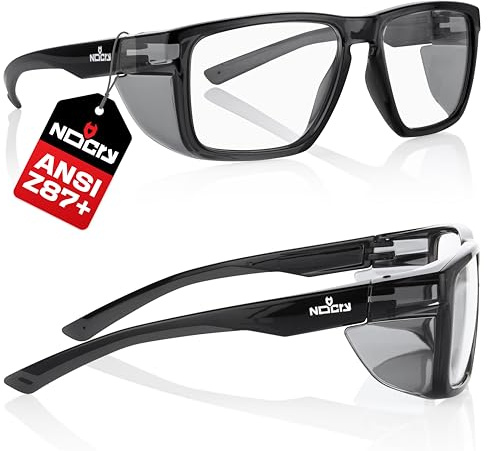 NoCry ANSI Z87.1 Clear Safety Glasses with Side Shields — Durable Anti Fog & Scratch Resistant Eye Protection Glasses or Men & Women — ANSI Z87 Rated Protective Eyewear with 100% UV Shielding for Work