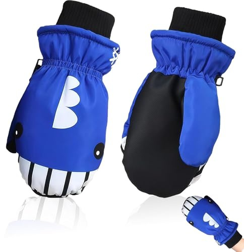 Ski Gloves Kids, Ski Gloves Teen Animal Pattern Waterproof Gloveses Women