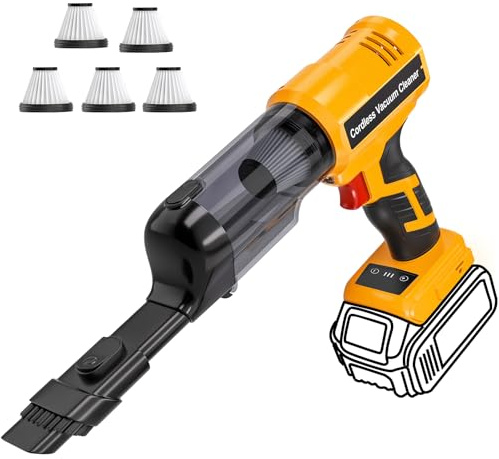 Adisipsoarin Cordless Vacuum Cleaner for Dewalt 20V Battery, Electric Handheld Vacuum Cleaner with 105AW Powerful Suction, Portable Vacuum Cleaner for Floor, Carpet, Car, Home (Battery Not Included)