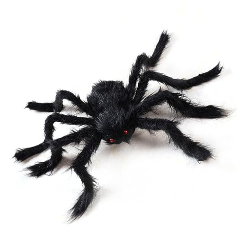 Masyrt Gigante Finti Ragni Vita Lago di Halloween Opzione Morbido Peloso Spaventoso Ragno con Occhi Rossi, Corpo Peloso per Giardino Casa, Realistico e Spaventoso (150 cm)