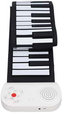 Walfront Roll Up Piano 49 Tasti, Tastiera Elettrica Portatile Pieghevole Pianoforte 49 Tasti, Roll Up Elettrico Tastiera Bambini Principianti Imparare il Piano, Portatile