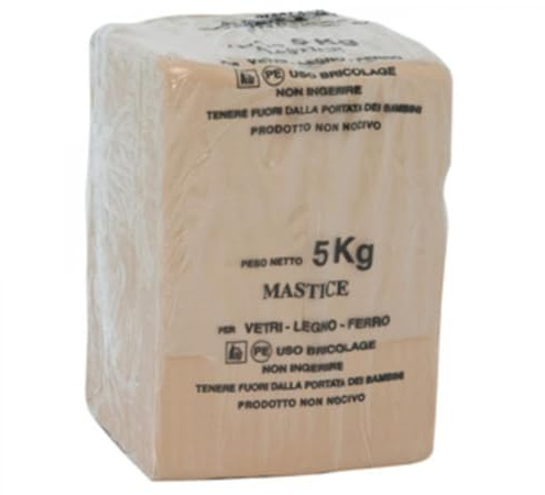 OPIROS Mastice Sigillante Pronto Uso Stucco Per Vetri Legno Ferro Uso Bricolage (Kg. 5)