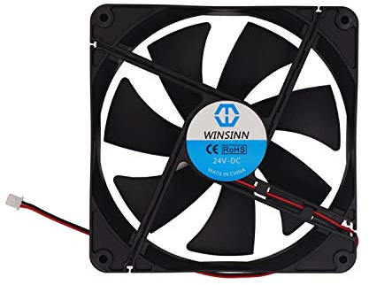 WINSINN 140mm Fan 24V DC Brushless Quiet Cooling 14025 120x25mm For PC Computer Case CPU Coolers Radiators - 2Pin 0.25A 6W 2000+-10% RPM