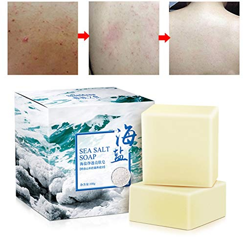 Allbestaye Savon Anti-acariens Savon pour le Visage Riche en sel de mer Répare Rapidement les Acariens Nourrit Nettoie
