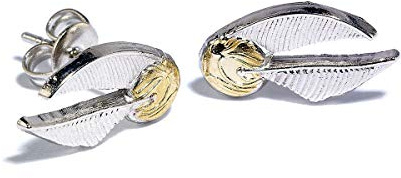 Harry Potter Snitch Dorada Unisex Set de Pendientes Plateado Plata De Ley