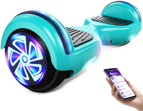 Hoverboard 6,5 pollici Overboard, hoverboard fuoristrada Gyropod, scooter elettrico autobilanciato con Bluetooth e LED per bambini e adulti