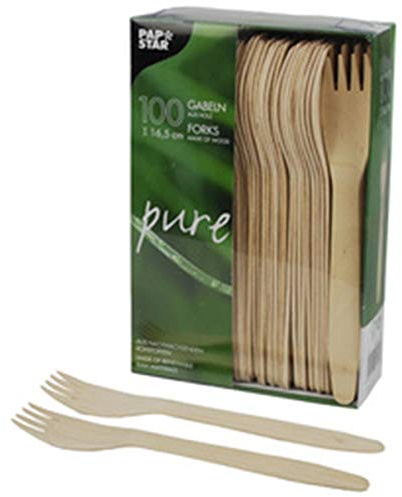 500 Gabeln, Holz pure 16,5 cm